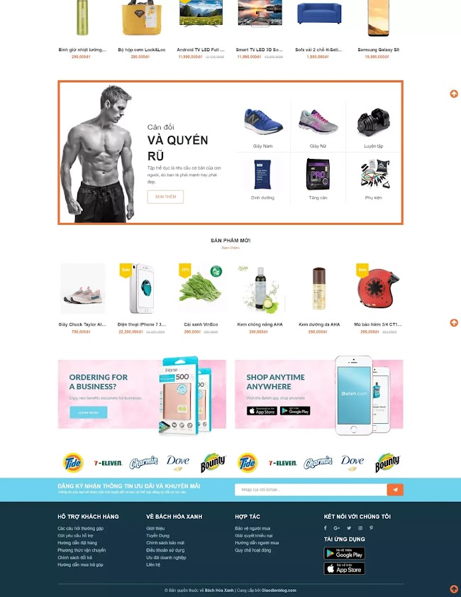 Chia sẻ miễn phí template blogspot bán hàng Bách Hóa Xanh